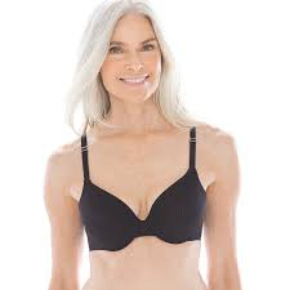 ✅ Soma Women's Vanishing Back Full Coverage Bra BLACK 34DD